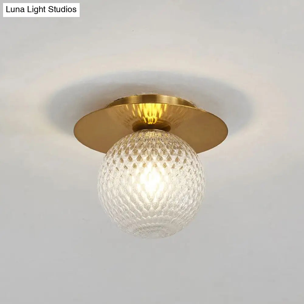 Modern Glass Orbit Ceiling Light Kitchen Flushmount Lamp - Clear/Light-Brown/Cream Single
