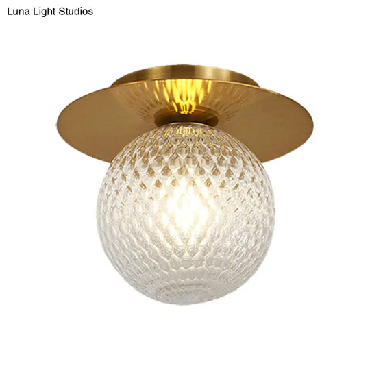 Modern Glass Orbit Ceiling Light Kitchen Flushmount Lamp - Clear/Light-Brown/Cream Single