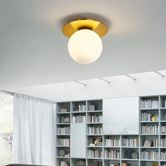 Modern Glass Orbit Ceiling Light Kitchen Flushmount Lamp - Clear/Light - Brown/Cream Single Cream