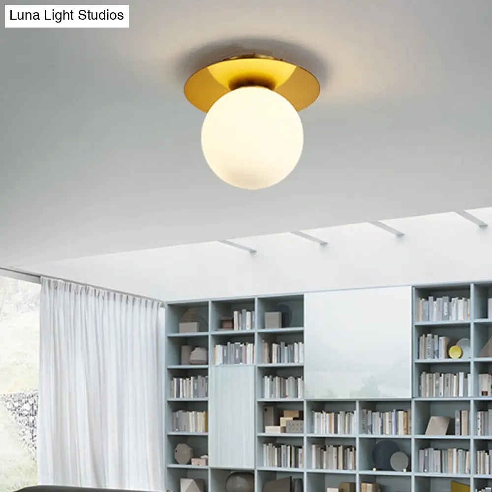 Modern Glass Orbit Ceiling Light Kitchen Flushmount Lamp - Clear/Light-Brown/Cream Single Cream