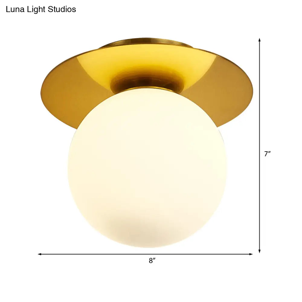 Modern Glass Orbit Ceiling Light Kitchen Flushmount Lamp - Clear/Light - Brown/Cream Single
