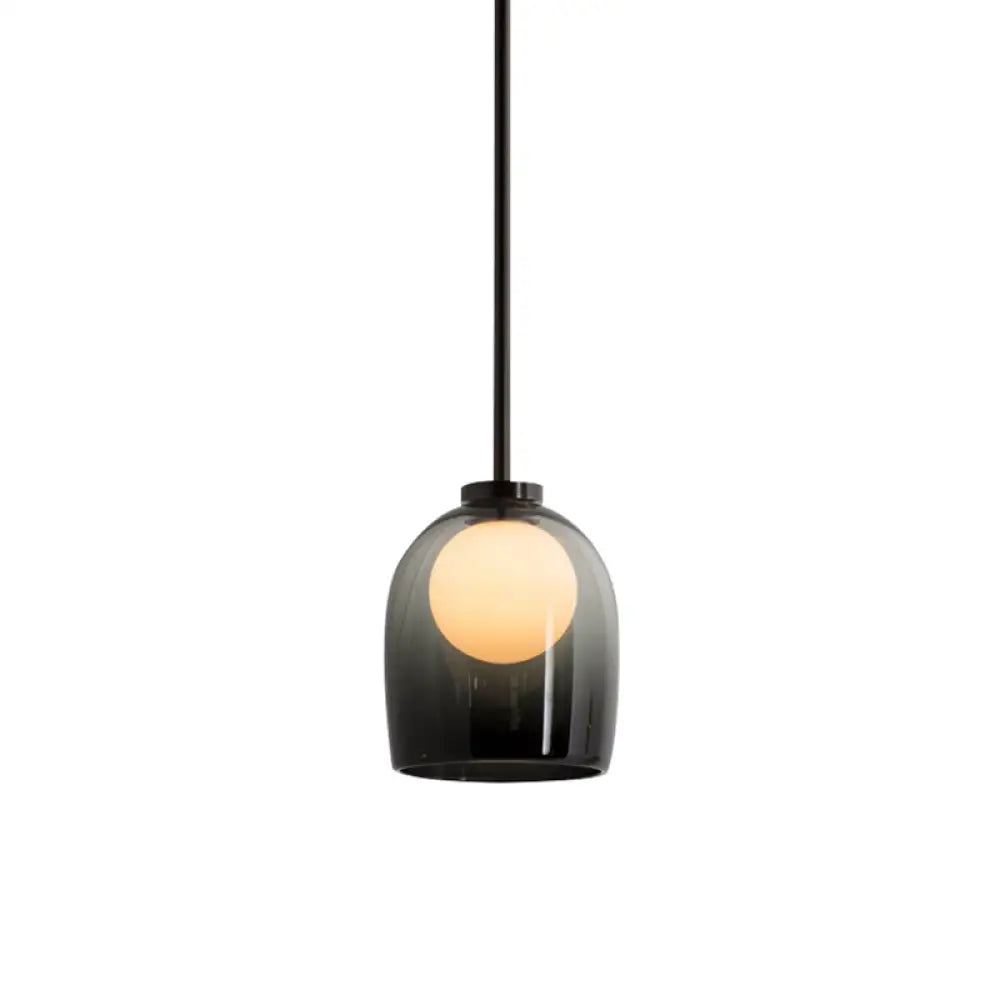 Modern Glass Pendant Lamp - Bell Style For Dining Room Table 1 / Grey