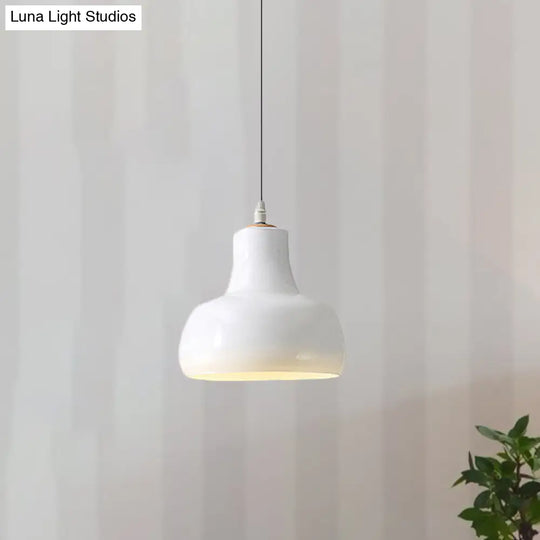 Modern Glass Pendant Lamp - White/Black Bowl Cone Or Saucer Design Led Ceiling Light In White/Warm