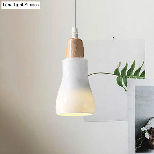 Modern Glass Pendant Lamp - White/Black Bowl Cone Or Saucer Design Led Ceiling Light In White/Warm