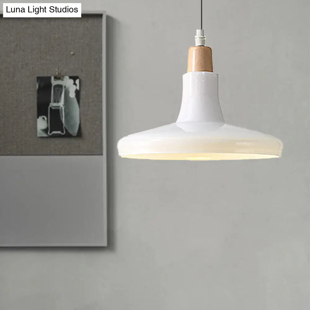 Modern Glass Pendant Lamp With Led Light In White Or Warm Tone - Bowl Cone Saucer Shape /