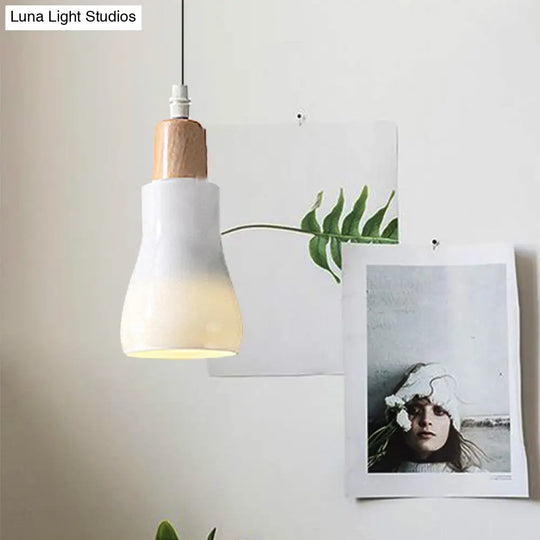 Modern Glass Pendant Lamp With Led Light In White Or Warm Tone - Bowl Cone Saucer Shape