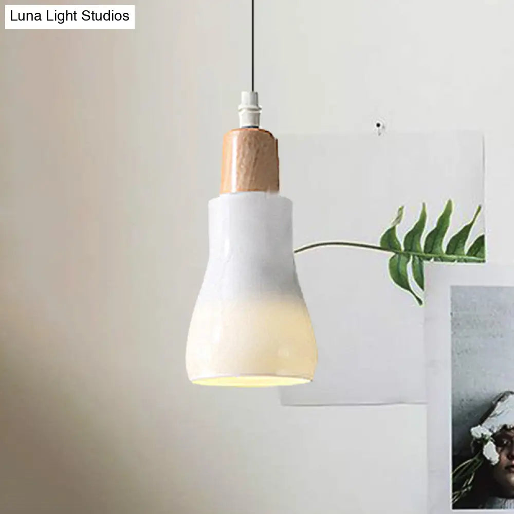 Modern Glass Pendant Lamp With Led Light In White Or Warm Tone - Bowl Cone Saucer Shape