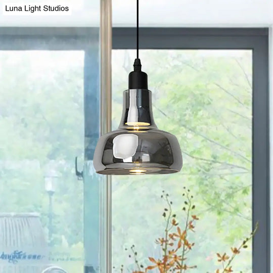 Modern Glass Pendant Lamp With Led Light In White Or Warm Tone - Bowl Cone Saucer Shape