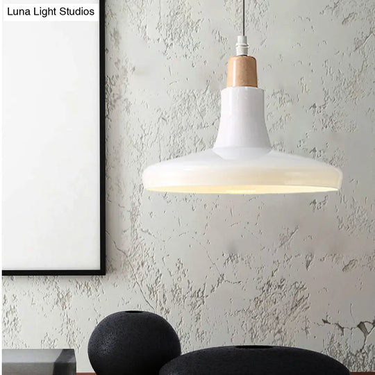 Modern Glass Pendant Lamp With Led Light In White Or Warm Tone - Bowl Cone Saucer Shape