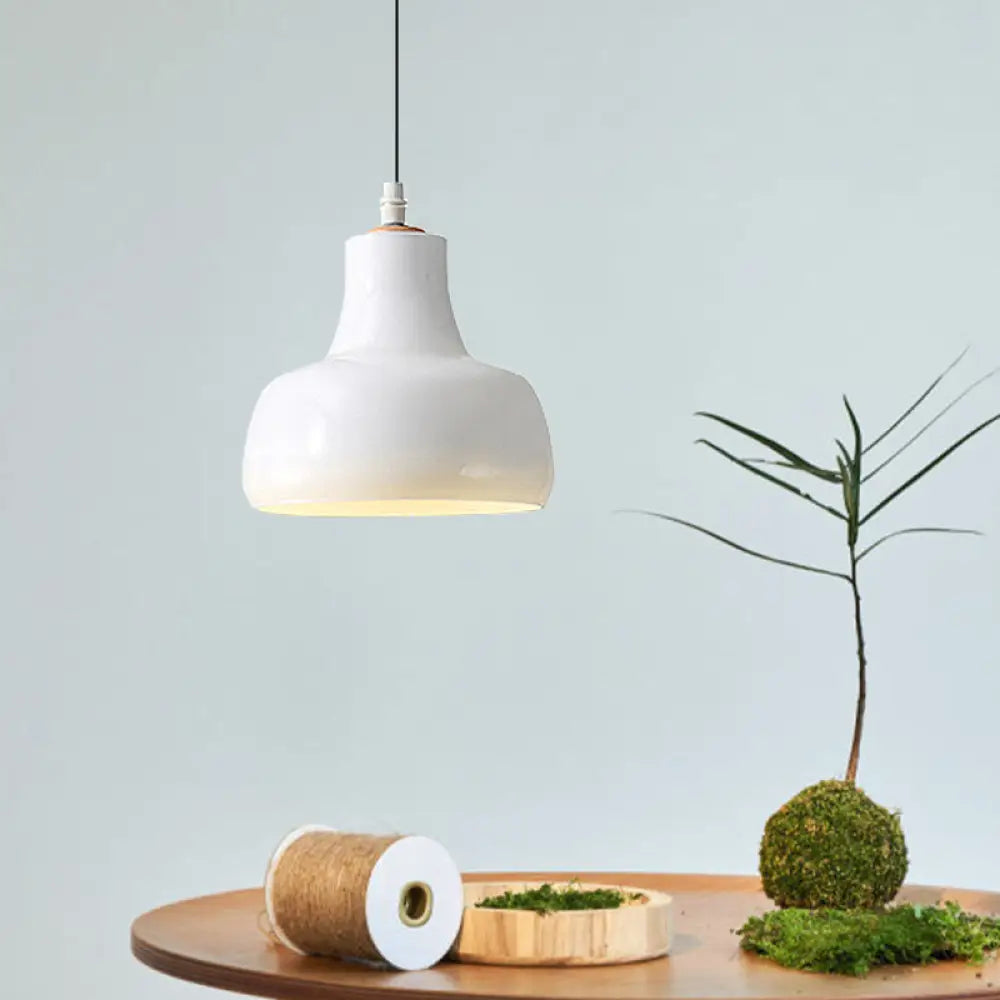 Modern Glass Pendant Lamp - White/Black Bowl Cone Or Saucer Design Led Ceiling Light In White/Warm