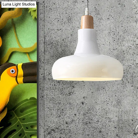 Modern Glass Pendant Lamp With Led Light In White Or Warm Tone - Bowl Cone Saucer Shape / Barn