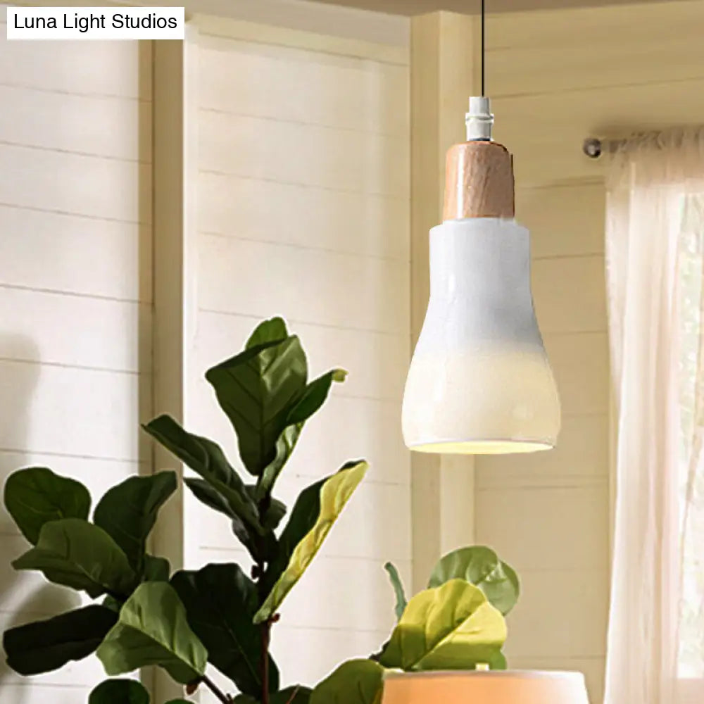 Modern Glass Pendant Lamp With Led Light In White Or Warm Tone - Bowl Cone Saucer Shape /