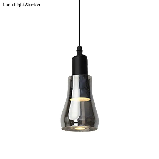 Modern Glass Pendant Lamp With Led Light In White Or Warm Tone - Bowl Cone Saucer Shape