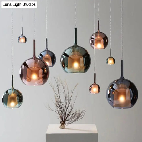 Modern Glass Pendant Lamp With Electroplated Polishing - Perfect For Dining & Bedroom