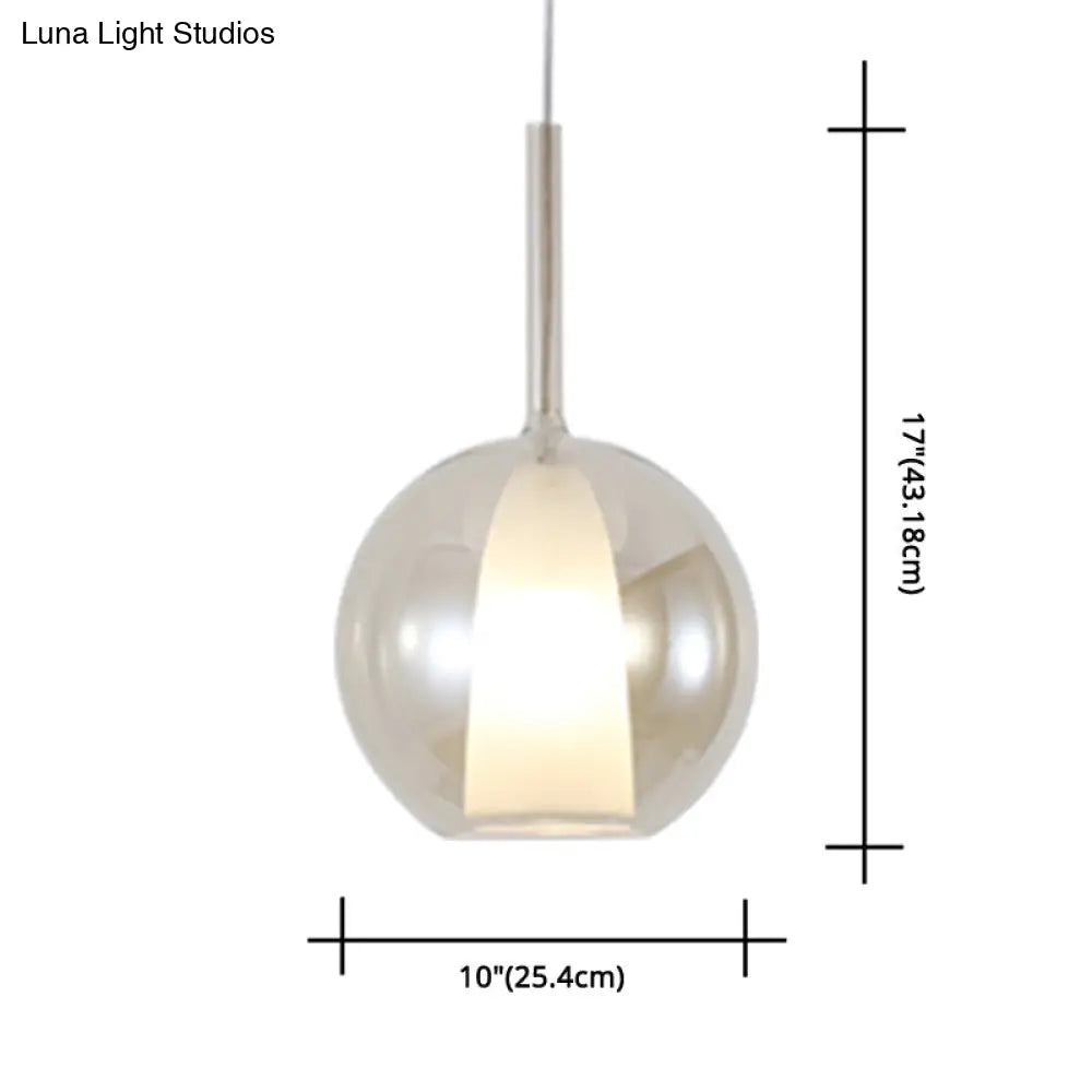 Modern Glass Pendant Lamp With Electroplated Polishing - Perfect For Dining & Bedroom