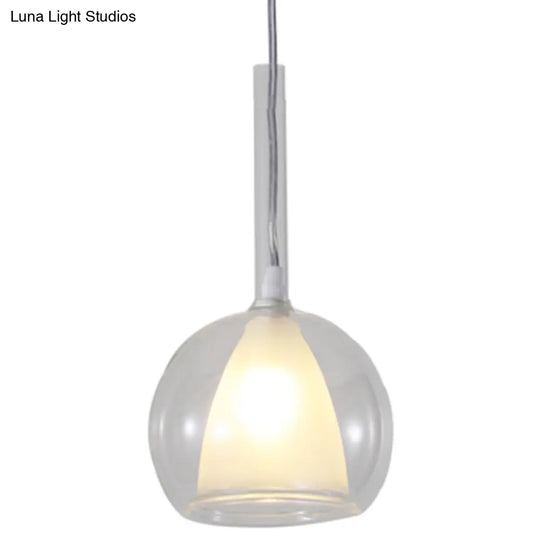 Modern Simplicity: Electroplated Glass Hanging Light In Ball Shape - 1-Light Pendant Lamp For Dining