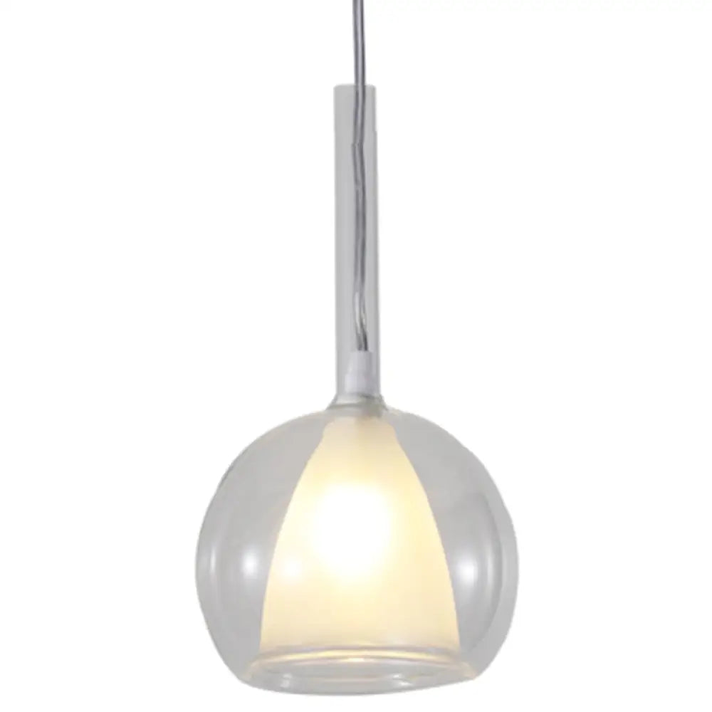 Modern Glass Pendant Lamp With Electroplated Polishing - Perfect For Dining & Bedroom Clear / 6’