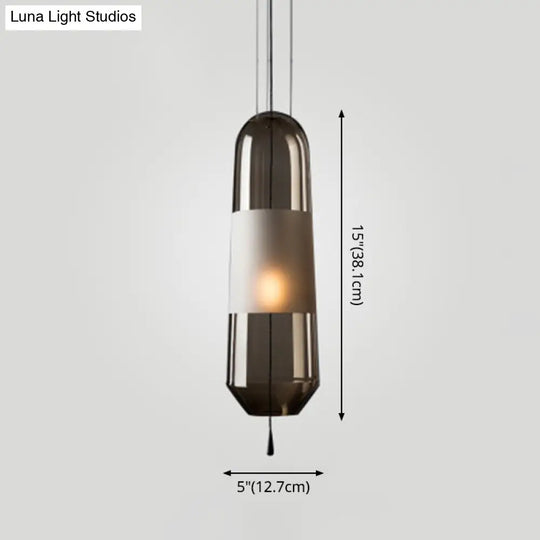 Modern Glass Pendant Light For Bedroom - Cylindrical Design Hanging Fixture