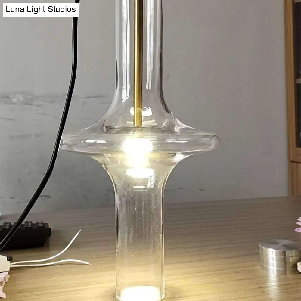 Modern Glass Pendant Light - Stylish 1-Light Hanging Lamp For Dining Room Clear