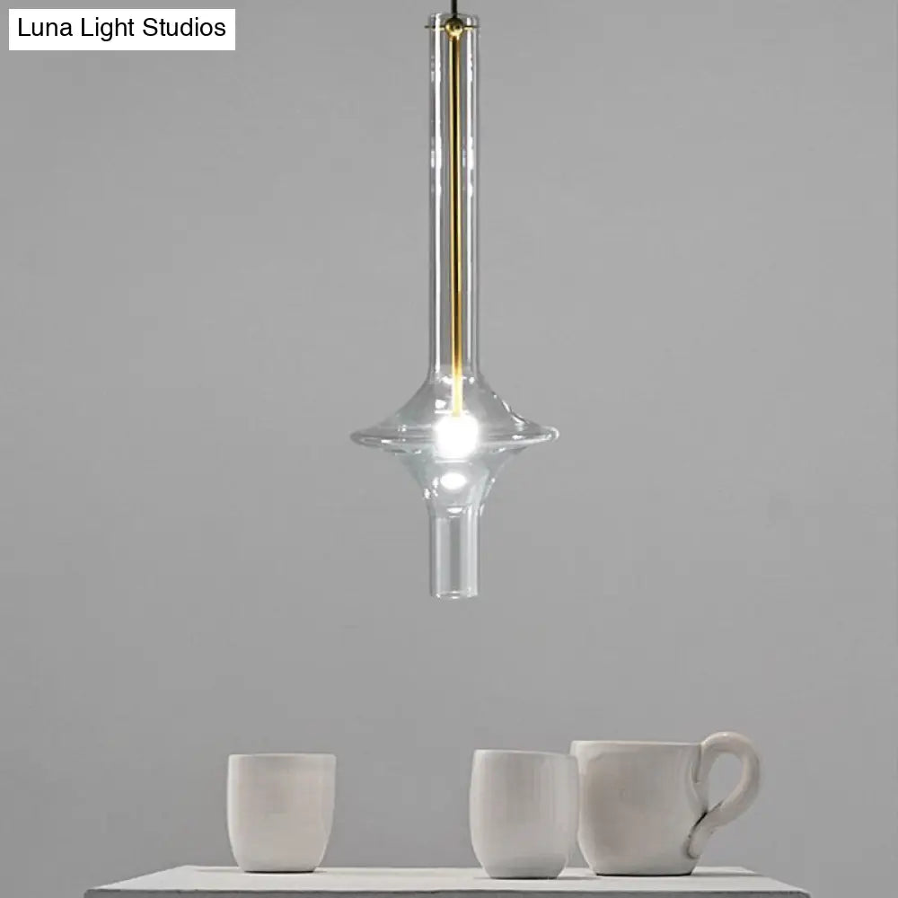 Modern Glass Pendant Light - Stylish 1-Light Hanging Lamp For Dining Room