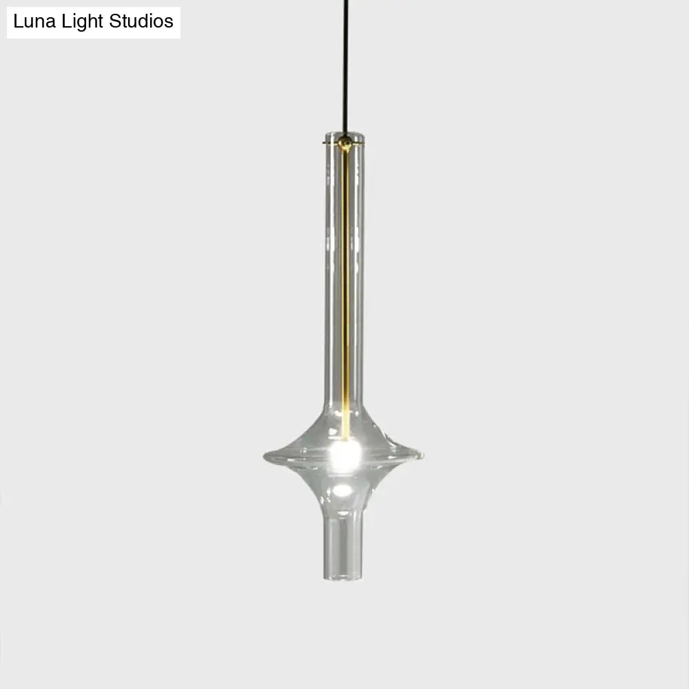 Modern Glass Pendant Light For Dining Room - 1-Light Hanging Lamp