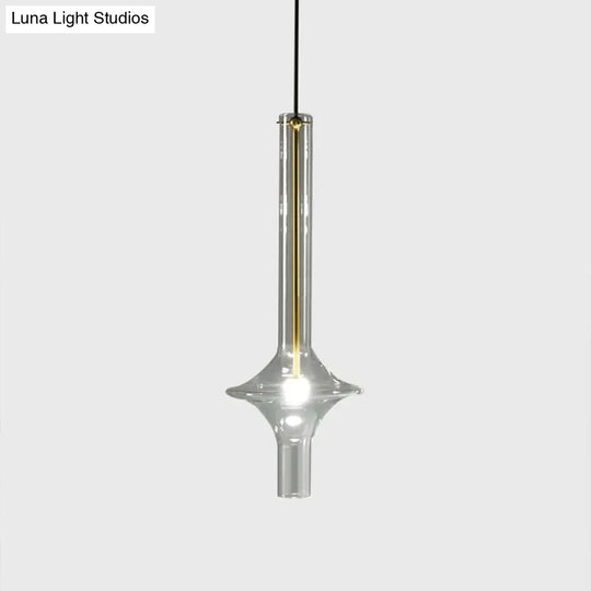 Modern Glass Pendant Light - Stylish 1-Light Hanging Lamp For Dining Room