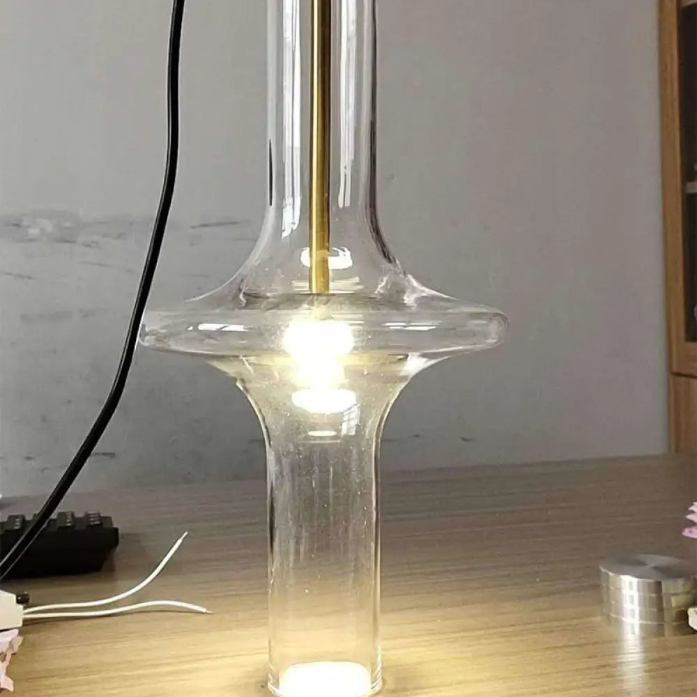 Modern Glass Pendant Light For Dining Room - 1-Light Hanging Lamp Clear