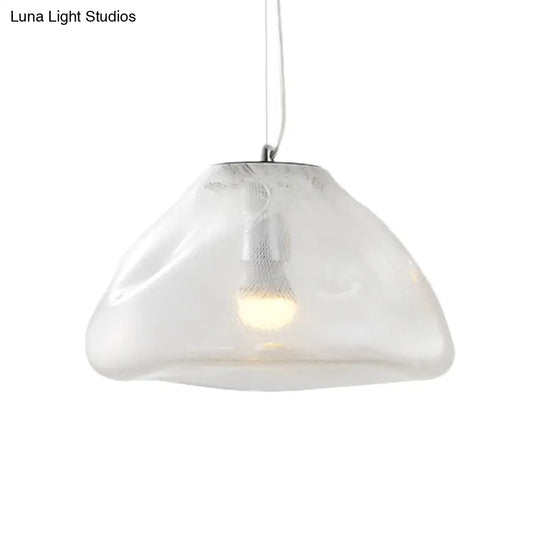 Modern Glass Pendant Light - Irregular Melt Design Silver/Red/Blue Living Room Ceiling 8’/12’ Wide