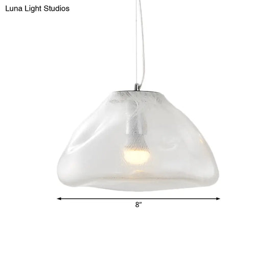 Modern Glass Pendant Light - Irregular Melt Design Silver/Red/Blue Living Room Ceiling 8’/12’ Wide