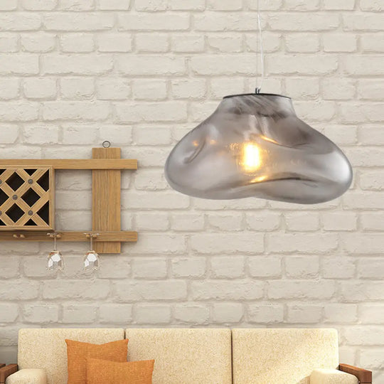 Modern Glass Pendant Light - Irregular Melt Design Silver/Red/Blue Living Room Ceiling 8’/12’