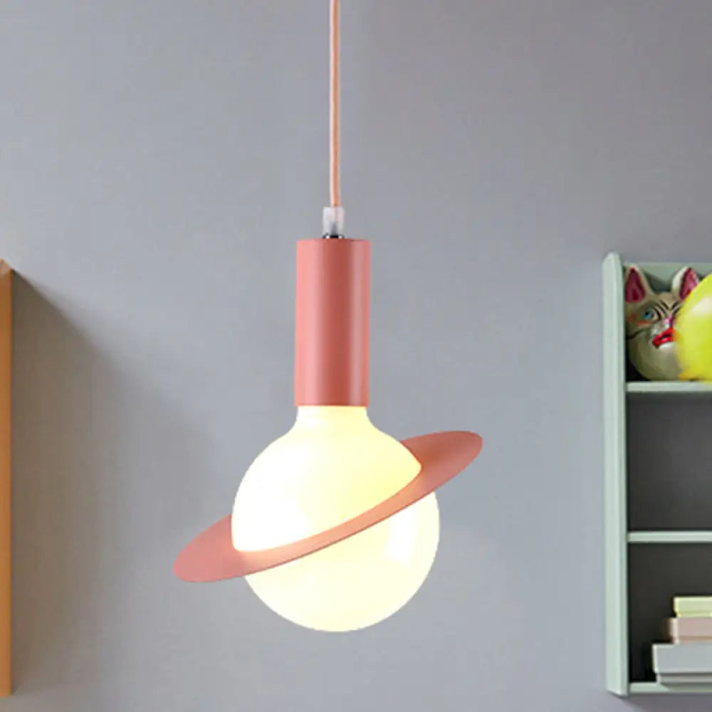 Modern Glass Pendant Light With Colorful Shades - Ideal For Dining Room Décor Pink