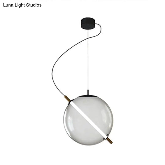 Modern Glass Globe Led Pendant Light For Stylish Kitchens Smoke Gray / 12