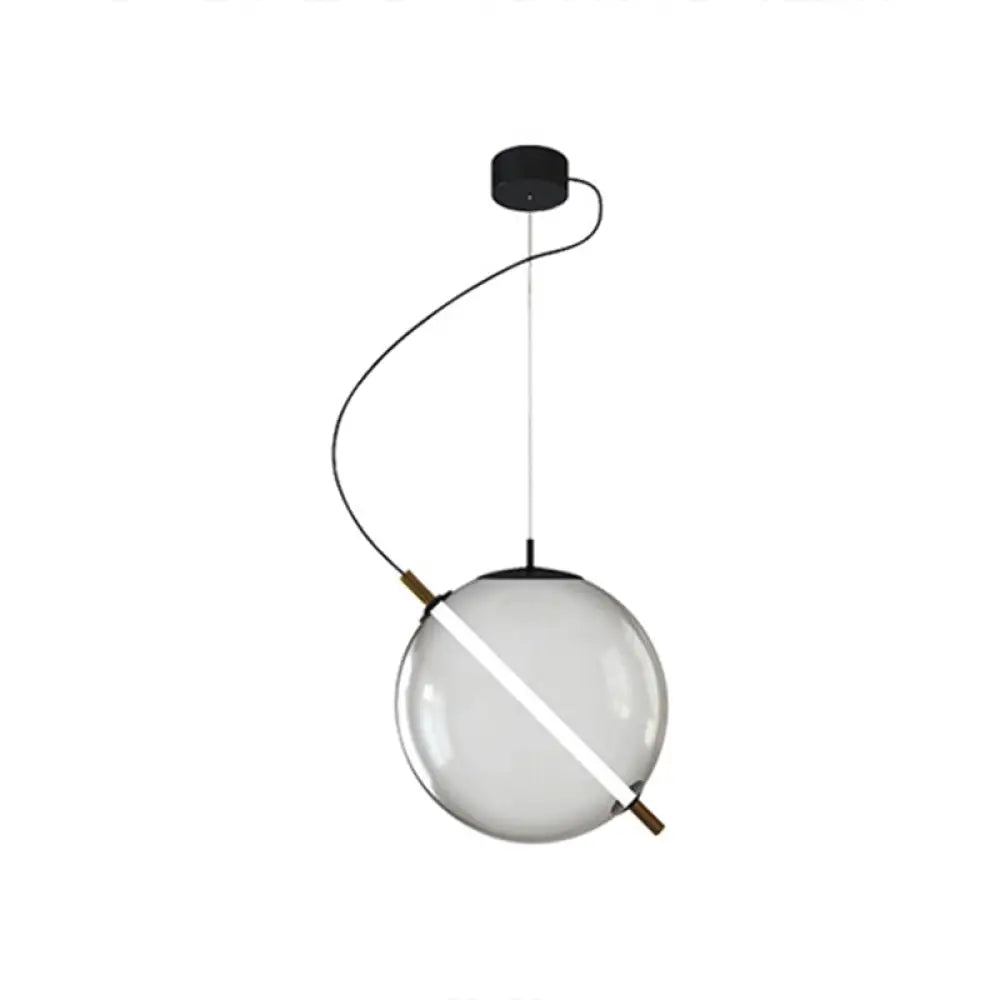 Modern Glass Pendant Light With Led For Stylish Kitchens Smoke Gray / 10’