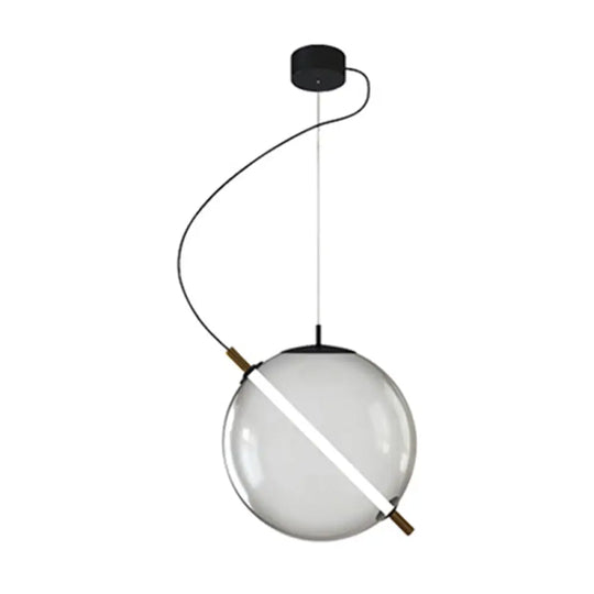 Modern Glass Pendant Light With Led For Stylish Kitchens Smoke Gray / 14’