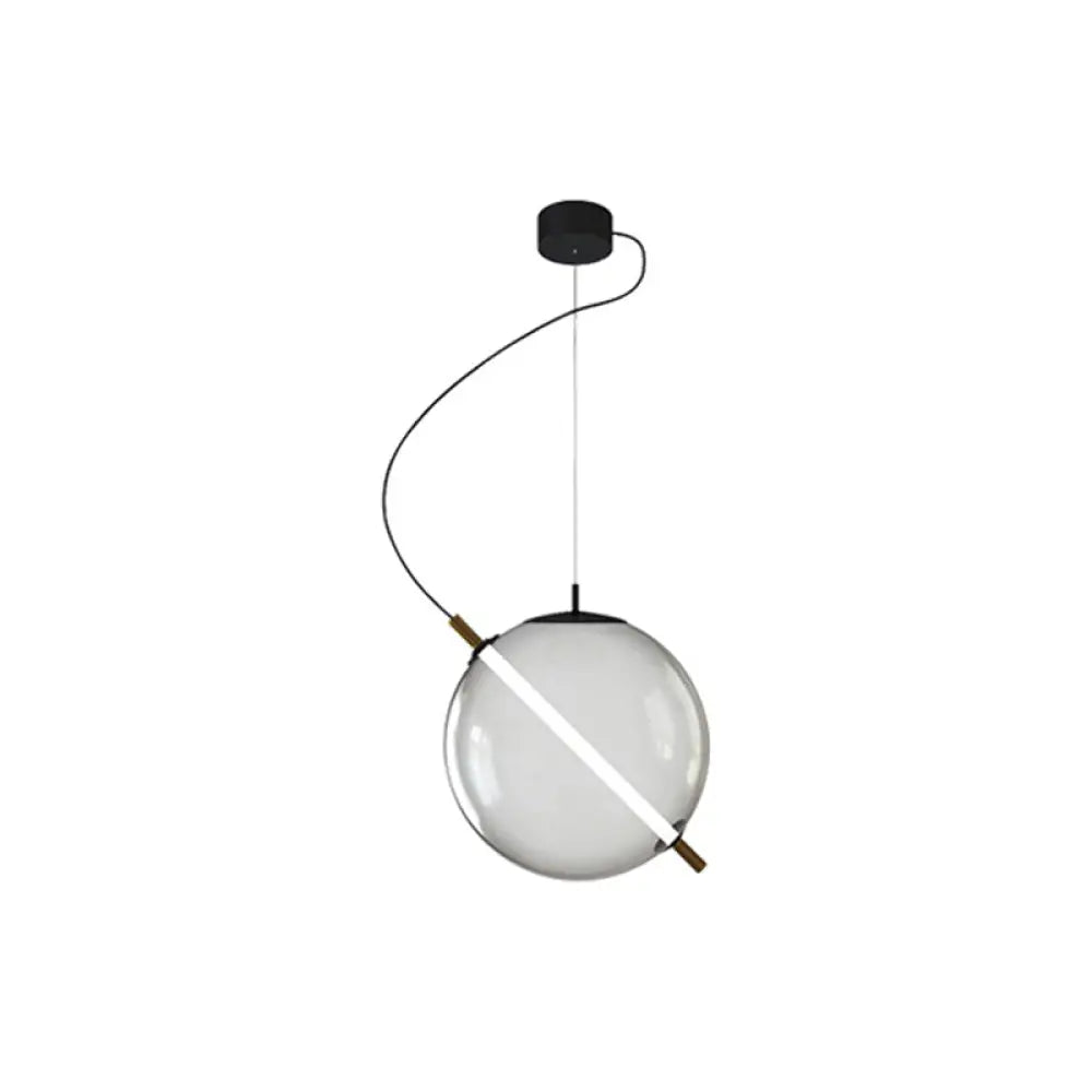 Modern Glass Pendant Light With Led For Stylish Kitchens Smoke Gray / 8’