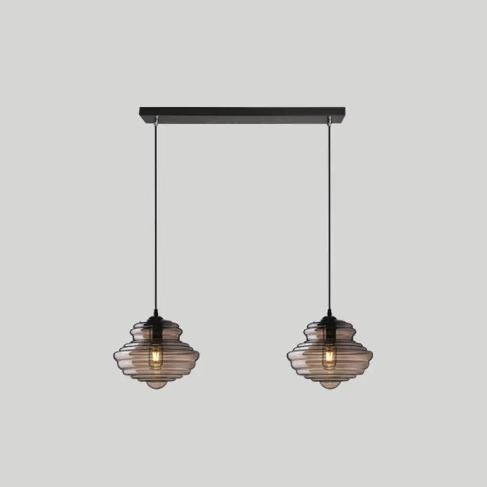 Modern Glass Pendant Lighting For Dining Room Table 2 / Smoke Gray Linear