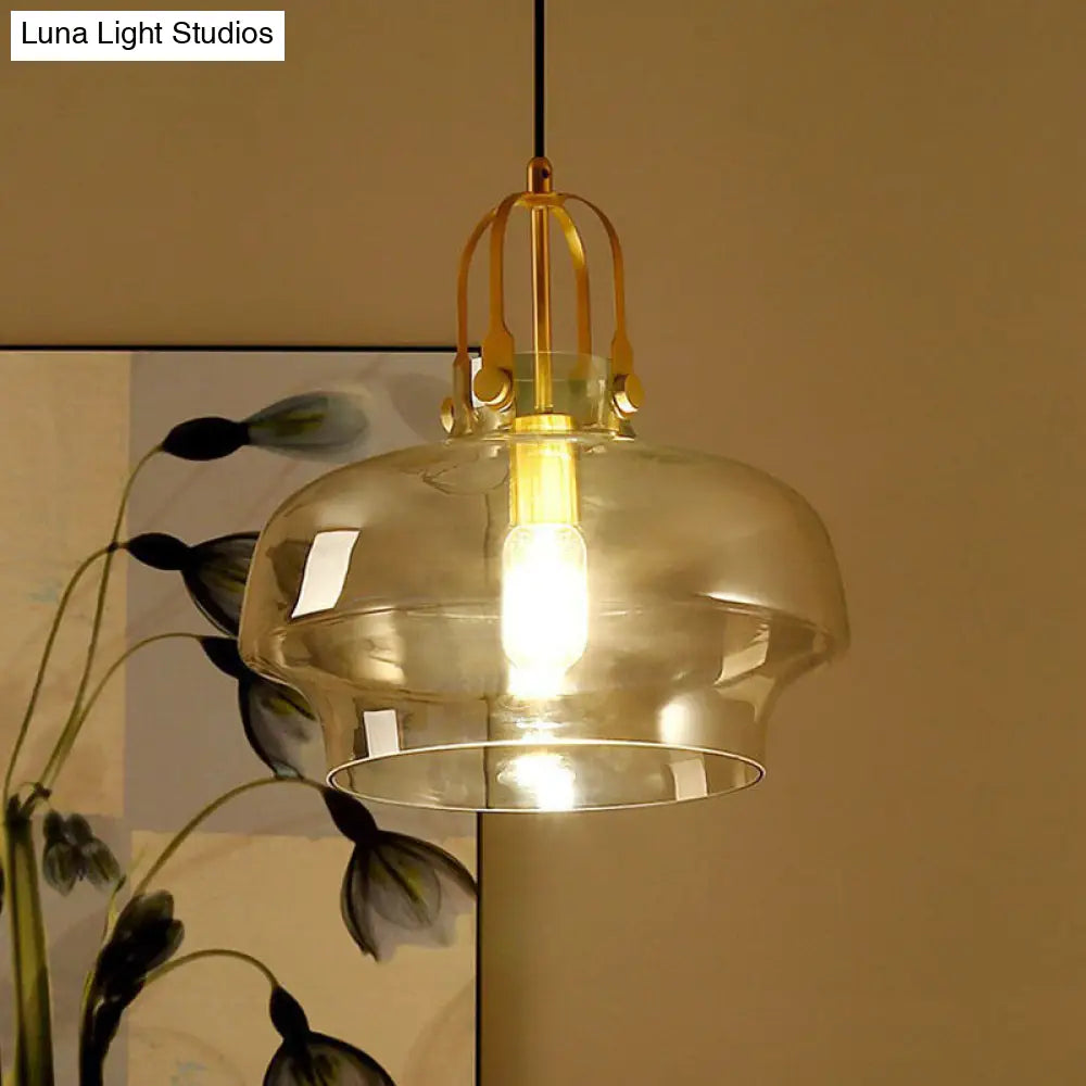 Postmodern Glass Pot-Shaped Pendant Ceiling Light For Dining Room