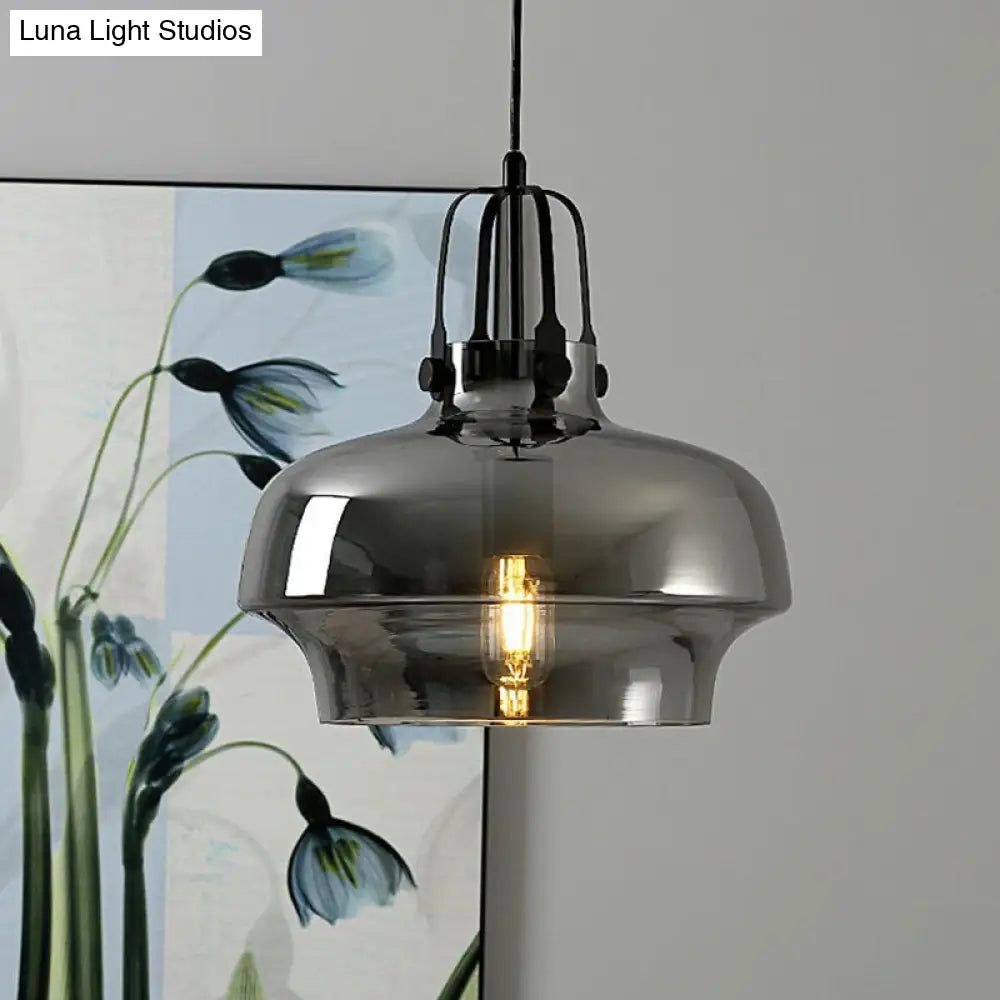 Modern Glass Pot-Shaped Pendant Light For Dining Room Ceiling