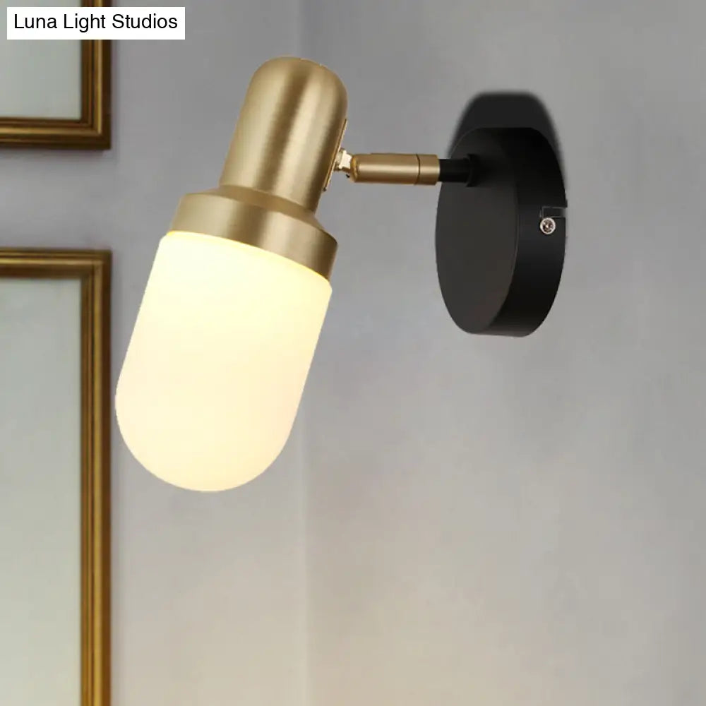 Modern Glass Sconce Light - Wall Mount 1/2/3 Lights With Black Arm And Backplate