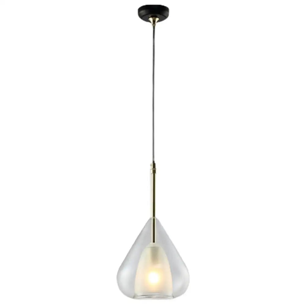 Modern Glass Teardrop Pendant Lamp For Living Room Clear