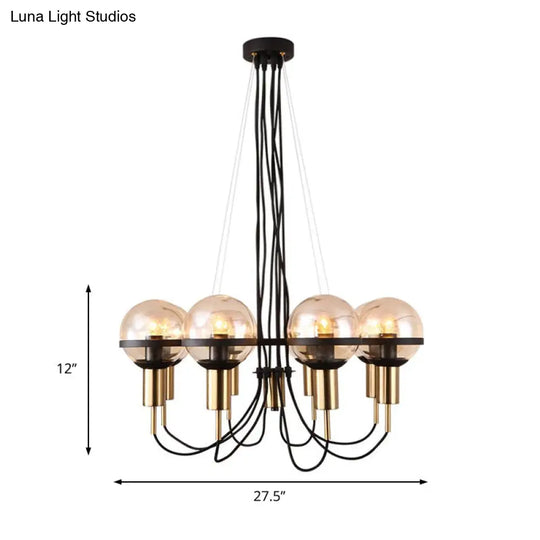 Modern Global Glass Shade Chandelier - 6/8 Lights Brass Living Room Ceiling Light