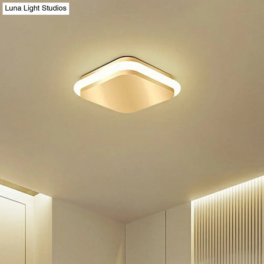 Modern Gold Acrylic Led Ceiling Mount Light - Geometric Foyer Flushmount