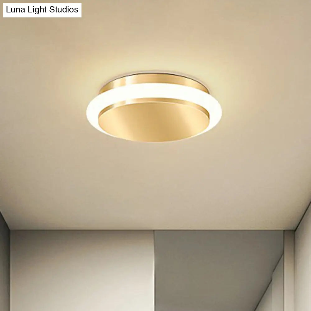 Modern Gold Acrylic Led Ceiling Mount Light - Geometric Foyer Flushmount