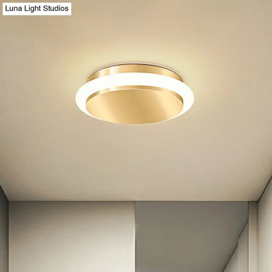 Modern Gold Acrylic Led Ceiling Mount Light - Geometric Foyer Flushmount