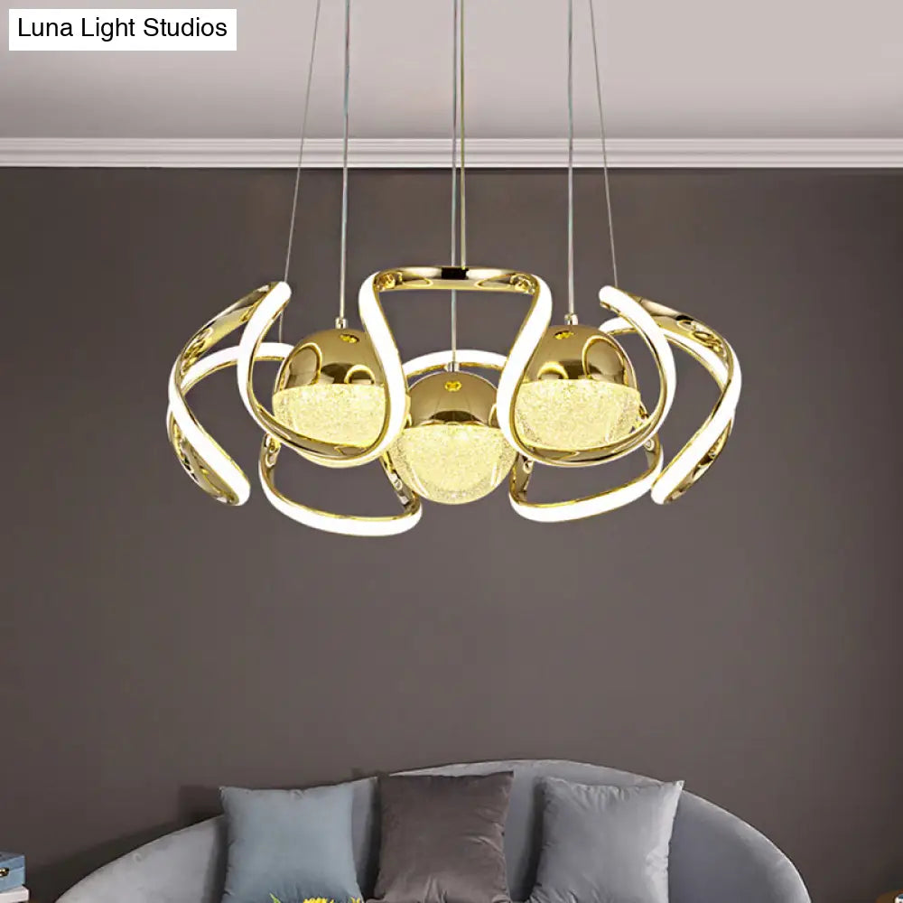 Modern Gold Acrylic Led Chandelier Light For Dining Room Ceiling