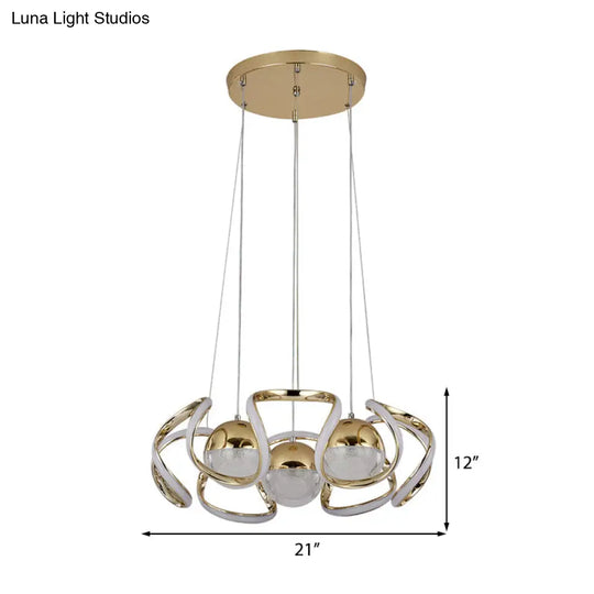 Modern Gold Acrylic Led Chandelier Light For Dining Room Ceiling