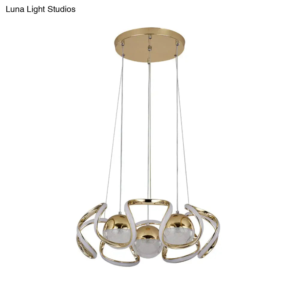 Modern Gold Acrylic Led Chandelier Light For Dining Room Ceiling