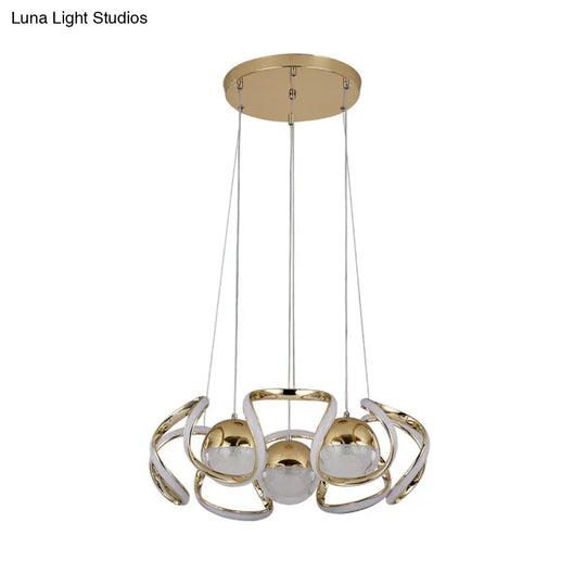 Modern Gold Acrylic Led Chandelier Light For Dining Room Ceiling