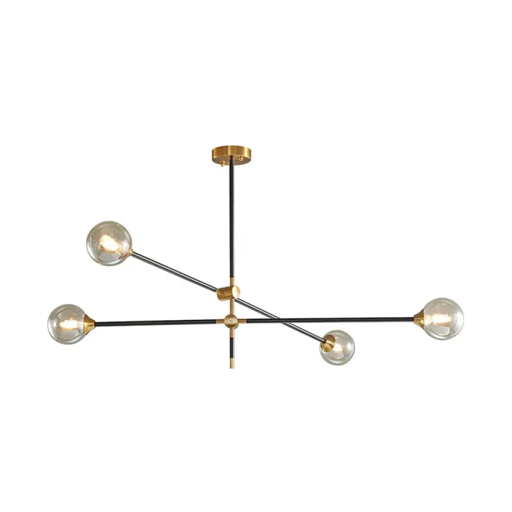 Modern Gold And Black Glass Pendant Chandelier - Molecular Design For Living Room Ceiling 4 /