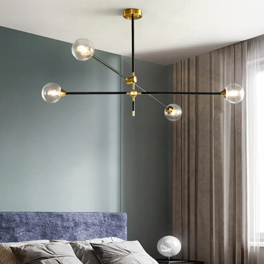 Modern Gold And Black Glass Pendant Chandelier - Molecular Design For Living Room Ceiling 4 /